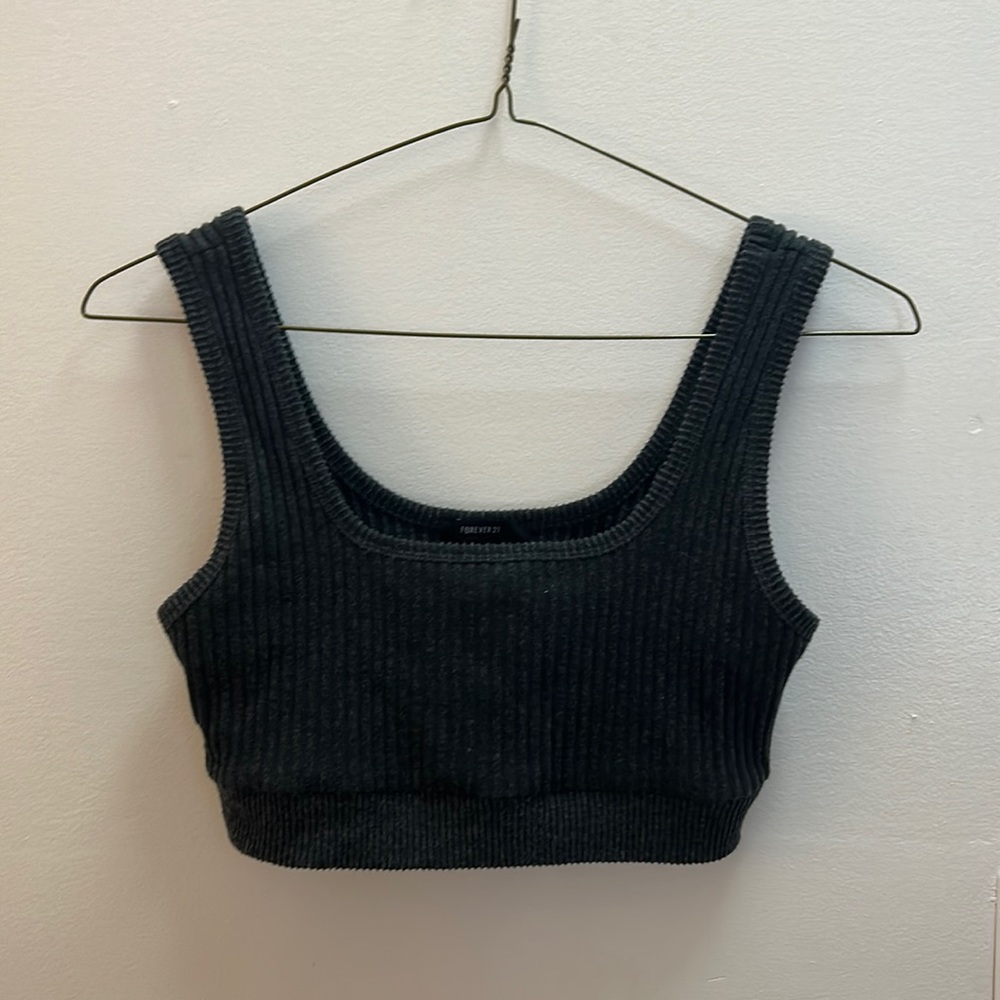 Dark grey medium crop top